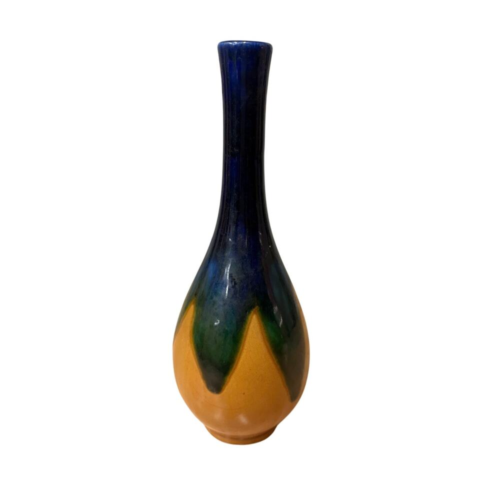 VINTAGE NORLEANS JAPAN DRIP GLAZE VASE APPROX 8"